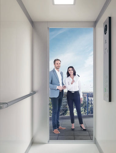Elektrischer Aufzug - SYNERGY 100 - ThyssenKrupp Fahrtreppen - für Privathaushalt / ohne Maschinenraum / platzsparend