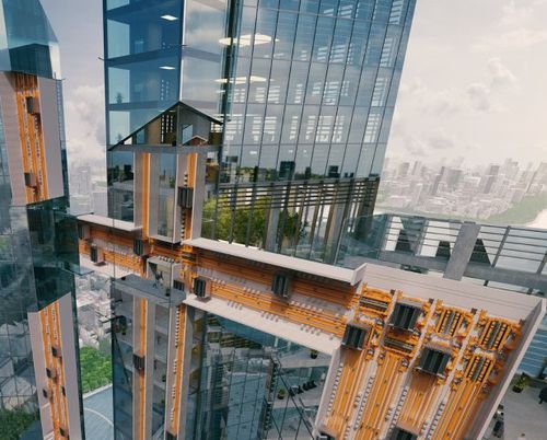 Elektrischer Aufzug - MULTI - ThyssenKrupp Fahrtreppen - für Tertiärsektor / für Hochhäuser / Panorama