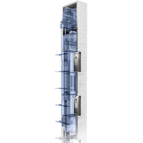 Elektrischer Aufzug - DOUBLE DECK - ThyssenKrupp Fahrtreppen - für Tertiärsektor / für Hochhäuser / für den Innenraum