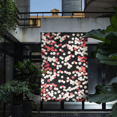Moderner Teppich - Applique  - Tai Ping Carpets - mit geometrischen Motiven / Wolle / Seide