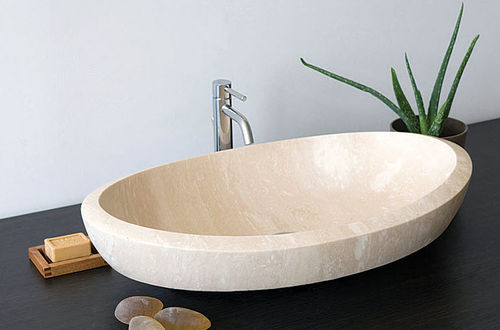 Aufsatzwaschbecken - PANTELLERIA - Petra Design s.r.l. - Naturstein / oval / modern