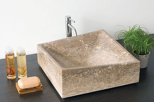 Aufsatzwaschbecken - VULCANO - Petra Design s.r.l. - Naturstein / rechteckig / modern