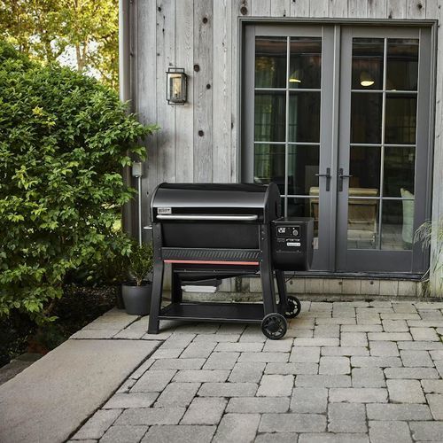 Holzpellets-Gartengrill - SEARWOOD&reg; XL - Weber EUROPE - auf Rollen / Tisch / Stahl