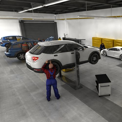 2D/3D Objektbibliothek - CAR SERVICE 03 - PLUS - DOSCH DESIGN