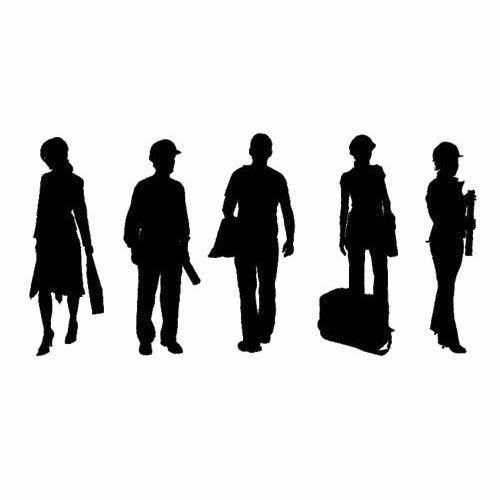 2D/3D Objektbibliothek - PEOPLE - SILHOUETTES - DOSCH DESIGN