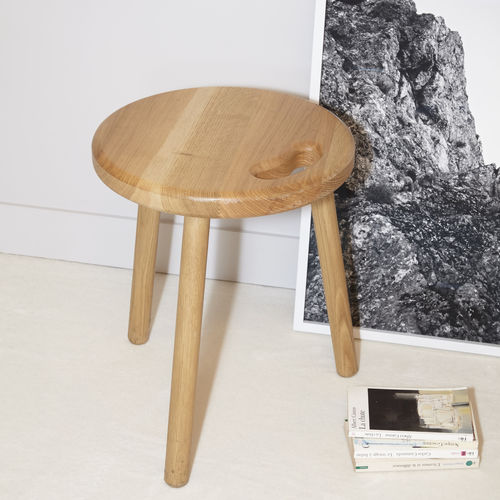 Hocker / skandinavisches Design - REMIX - Hans Hansen Furniture - Eiche / Gestell aus Eiche / mit 3 Beinen
