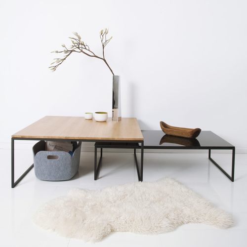 Moderner Couchtisch - H 5/2 - Hans Hansen Furniture - Glas / Massivholz / HPL