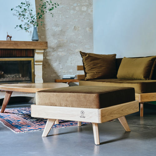 Sitzkissen / skandinavisches Design - REMIX - Hans Hansen Furniture - Stoff / Eiche / quadratisch