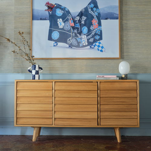 Sideboard / skandinavisches Design - REMIX - Hans Hansen Furniture - Eiche / mit Schubladen / mit Schwingtür