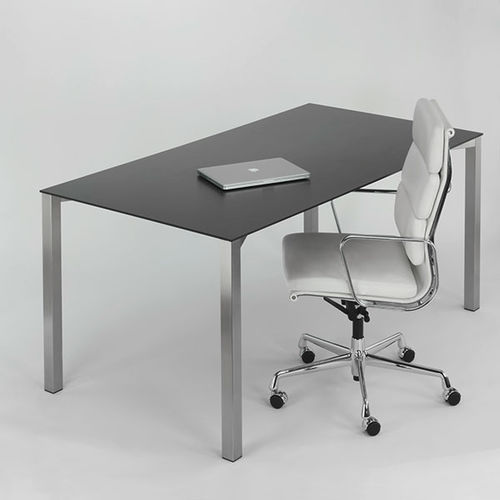 Bodenstehender Schreibtisch - CROSS H 818 - Hans Hansen Furniture - modern / Massivholz / Glas