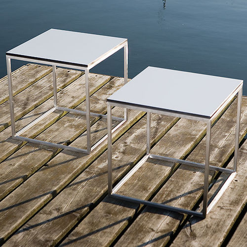 Moderner Beistelltisch - H 10  - Hans Hansen Furniture - Massivholz / Glas / HPL