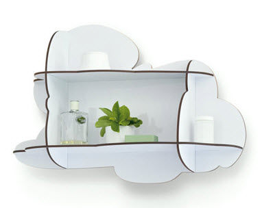 Wandmontiertes Regal - CIRRUS - Ibride - originelles Design / HPL / weiß