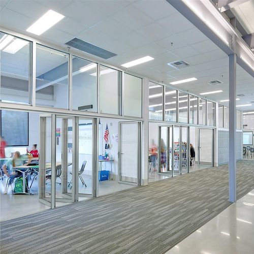 Schiebe-Stapel-Trennwand - NW 645 - NanaWall - Falt / mit Glasfront / Aluminium