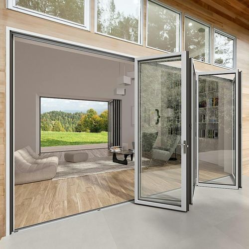 Schiebe-Stapel-Terrassentür - NW 840 - NanaWall - faltbar / Aluminiumstruktur / mit Doppelverglasung