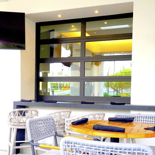 Fenster / anodisiertes Aluminium - VERTISTACK™ CLEAR - Cornell - Schiebe-Stapel / mit Doppelverglasung / zweiflügelig