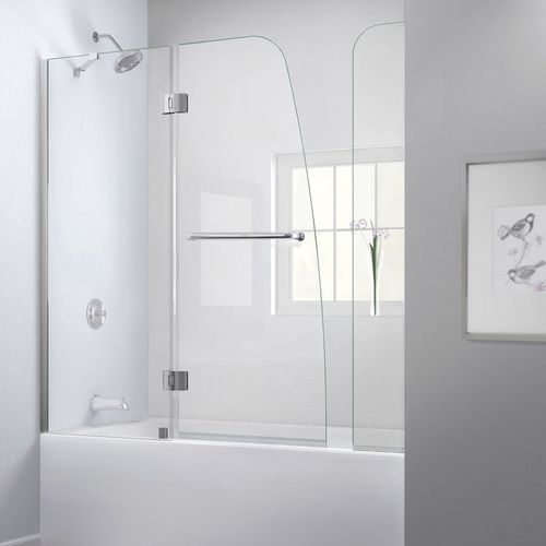 Einflügeliger Badewannen-Duschwand - AQUA EXTENDER - DreamLine - feststehend / Hartglas / rahmenlos