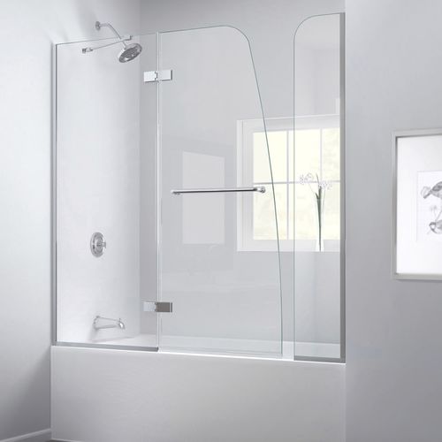 Einflügeliger Badewannen-Duschwand - AQUA ULTRA EXTENDER - DreamLine - feststehend / Hartglas / eingerahmt