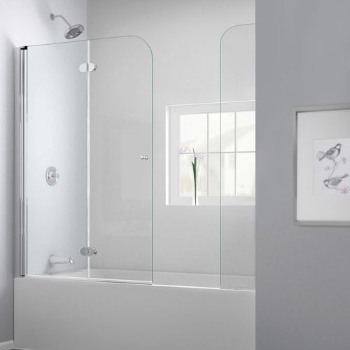 Faltbarer Badewannen-Duschwand - AQUAFOLD EXTENDER - DreamLine - feststehend / Hartglas / eingerahmt