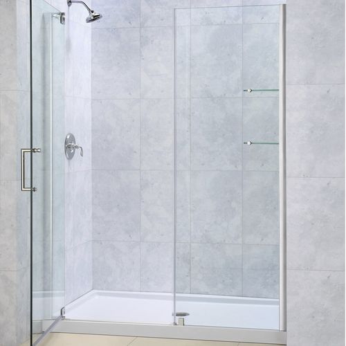 Aluminium-Dusche - ELEGANCE - DreamLine - Hartglas / mit Pendeltür / für Nischen