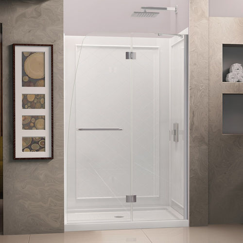 Aluminium-Dusche - AQUA - DreamLine - Hartglas / mit Flügeltür / für Nischen