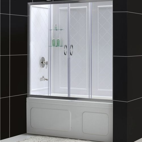 Aluminium-Dusche - VISIONS - DreamLine - Hartglas / mit Schiebetür / für Nischen