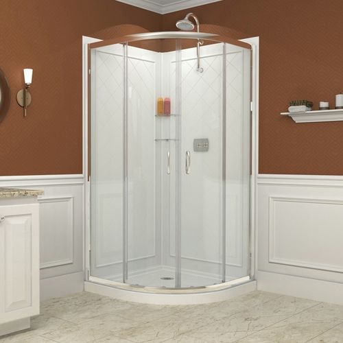 Hartglas-Dusche - PRIME - DreamLine - Kunststoff / mit Schiebetür / für Eckeinbau