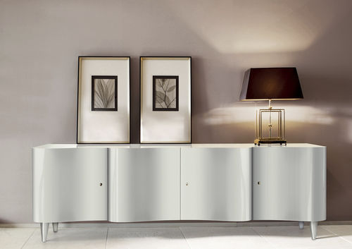 Modernes Sideboard - WAVE - DOM edizioni - lackiertes Holz / Ebenholz / weiß