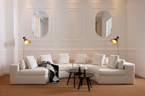 Modulsofa - CIRCLE - DOM edizioni - halbrund / modern / Stoff