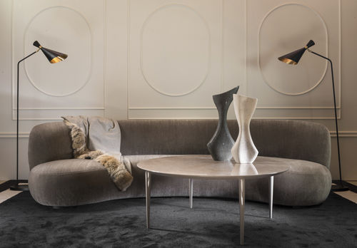 Halbrundes Sofa - JERRY - DOM edizioni - modern / Stoff / grau