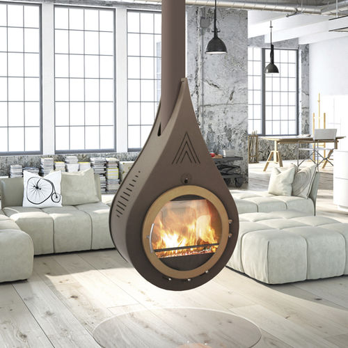 Holzkamin - GOTA - ATELIERS FRANCE TURBO - hängend / Einseitig / geschlossene Feuerstelle