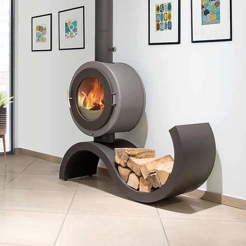Holz-Kaminofen - Althésia - ATELIERS FRANCE TURBO - 5 kW...10 kW / auf Füßen / originelles Design