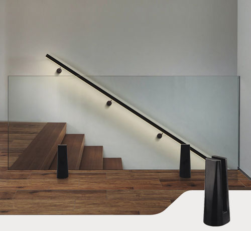 Edelstahl-Glasklemme - PL-80 CURVED - COMENZA - für Innenausbau / für Geländer / Innenbereich
