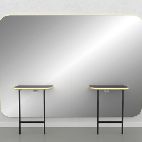 Moderner Schminktisch - MADISON GOLD INFINITE 2P - Gamma & Bross - Laminat / Aluminium / wandmontiert