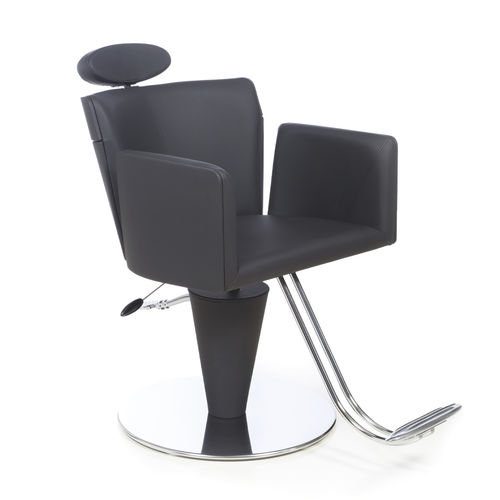 Moderner Friseurstuhl - AIDA MAKE UP - Gamma & Bross - Kunstleder / Bugholz / mit Hubhydraulik