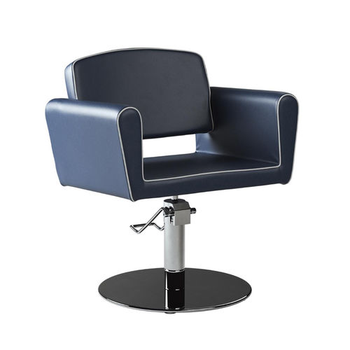 Moderner Friseurstuhl - BLUESCHAIR ROTO - Gamma & Bross - Vinyl / poliertes Aluminium / mit Hubhydraulik
