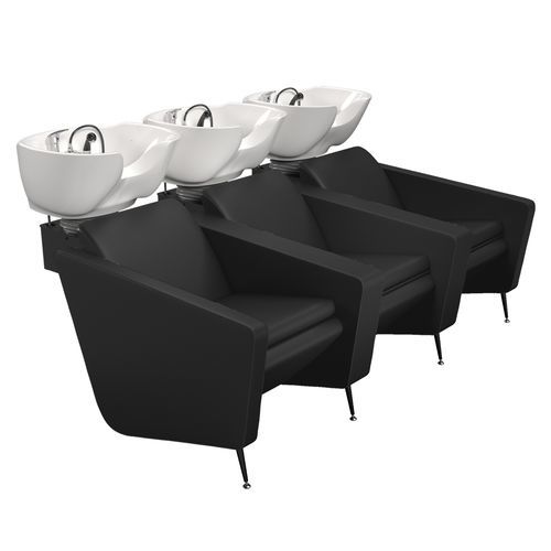 Kunstleder-Waschsessel - IONIANWASH 3P BLACK - Gamma & Bross - Keramik / 3 Plätze