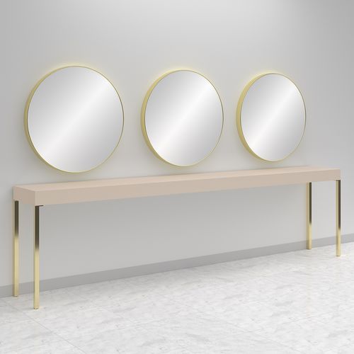 Moderner Schminktisch - CONSOLLE RONDE 3P GOLD - Gamma & Bross - Laminat / wandmontiert / für Schönheitssalon