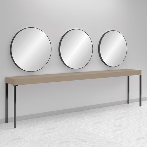 Moderner Schminktisch - CONSOLLE RONDE 3P BLACK - Gamma & Bross - Laminat / wandmontiert / für Frisörsalon