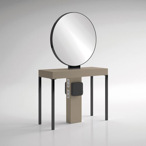 Moderner Schminktisch - ILOT RONDE BLACK - Gamma & Bross - Laminat / freistehend / für Frisörsalon