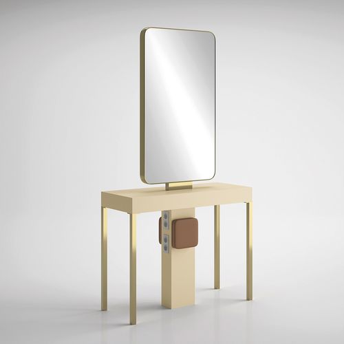 Moderner Schminktisch - ILOT CARRÉ GOLD - Gamma & Bross - Laminat / freistehend / für Frisörsalon