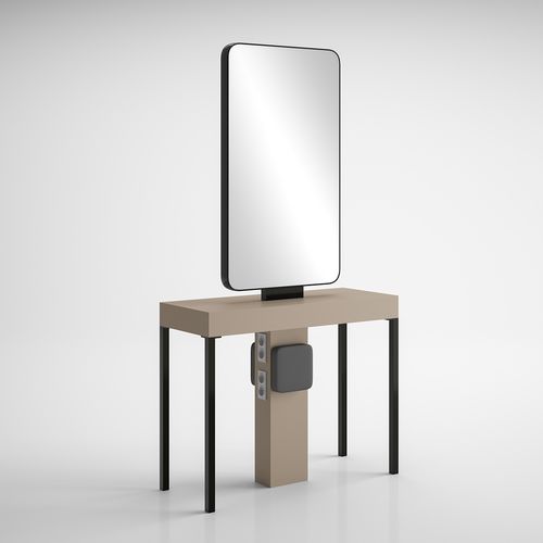 Moderner Schminktisch - ILOT CARRÉ 2P BLACK - Gamma & Bross - Laminat / freistehend / für Frisörsalon