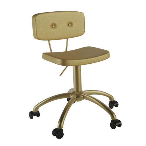 Moderner Friseurhocker - GOLDEN GUY - Gamma & Bross - Kunstleder / Gestell aus Metall / mit Rollen