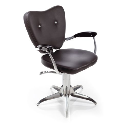 Moderner Friseurstuhl - MAN RAY SWAROVSKI - Gamma & Bross - Vinyl / Aluminium / mit Hubhydraulik