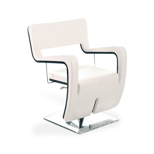 Moderner Friseurstuhl - BLACK TSU - Gamma & Bross - Vinyl / lackiertes Holz / mit Hubhydraulik