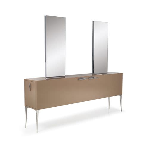 Moderner Schminktisch - SQUARE ISLAND  - Gamma & Bross - Buche / Laminat / Edelstahl