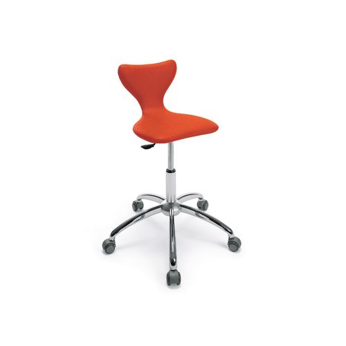 Moderner Arbeitshocker - FOLDINO - Gamma & Bross - Vinyl / Gestell aus Metall / mit Sterngestell