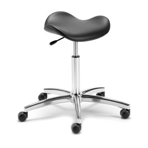 Moderner Hocker - 1120 - OLYMP - Kunstleder / Gestell aus Metall / mit Rollen