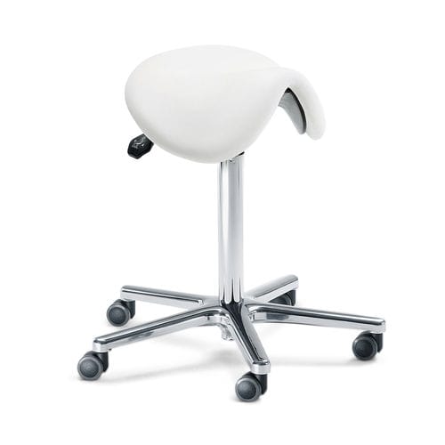 Moderner Arbeitshocker - RODEO - OLYMP - Kunstleder / Gestell aus Metall / mit Sterngestell