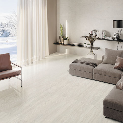 Feinsteinzeugfliesen - UNIQUE TRAVERTINE - EMILGROUP - Hochglanz / in Naturoptik / für den Innenraum