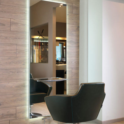 Moderner Schminktisch - LED - Beauty Star - Aluminium / wandmontiert / für Frisörsalon